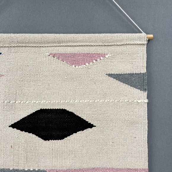 FROM INDIA TO YOU Macrame Tapestry Woven Wall Hanging Large Cream Boho Fringe - Picture 5 of 10